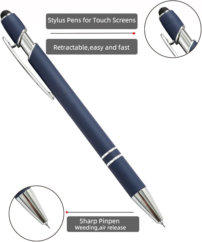 3-Piece Weeding Tool Set for Vinyl - Precision Pin Pen Weeder with Quick Air Release, Touch Screen Pen (Solid Color, 3)