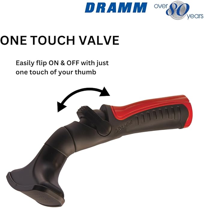 Dramm One Touch Fan Nozzle Handlheld Sprayer with Thumb Control Water Flow, Perfect for Water Restricted Areas When Watering Plants, Pots, Baskets, Vegetables, Green