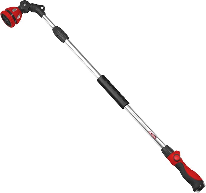 Chapin International 4673 10 Pattern Rotatable Nozzle and 39 to 56 inches Extension Telescoping Watering Wand, Black/Red, 39-56 inches