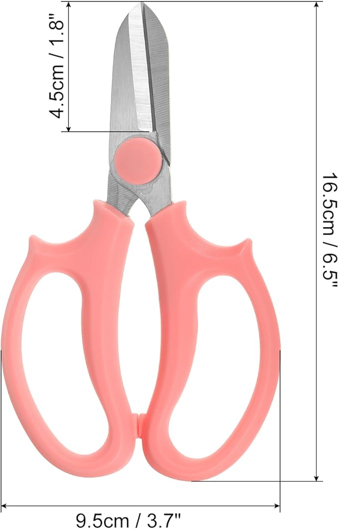 PATIKIL Floral Scissor, 3 Pcs Garden Scissors Floral Shears Gardening Pruning Shears Scissors with Comfort Grip Handle for Plants Trimming, Pink