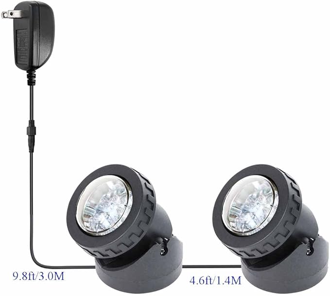 Pond Lights Colored with Timer, Submersible Fountain Light | Weighted IP68 Waterproof Dimmable Memory Color Changing Outdoor Landscape Lights for Pond Fountain Garden, 2 lights