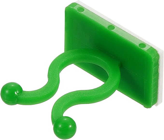 uxcell 100Pcs Plant Climbing Wall Fixture Clips, Plant Fixer Self-Adhesive Hooks Wire Fixing Supporting for Indoor Outdoor Decoration and Cable Wire Fixing (Green, 7.2mm/0.28")