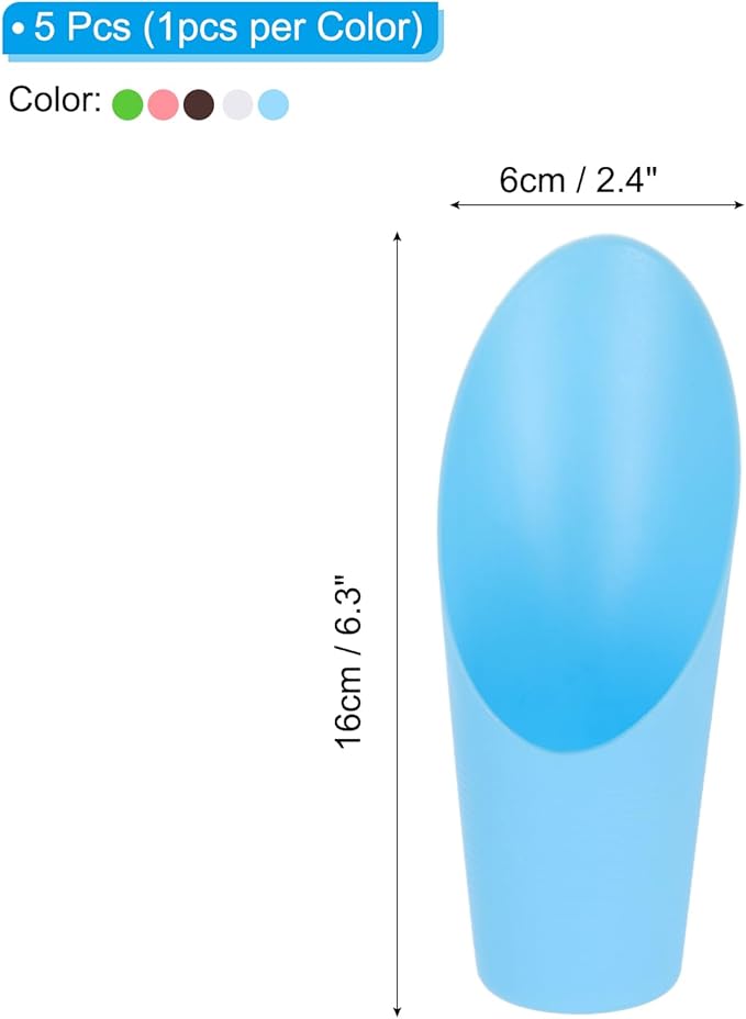 PATIKIL Bonsai Soil Scoops, 5 Pack Plastic Garden Shovel Potting Scoops Gardening Tool for Plant Flower Succulent, 5 Colors