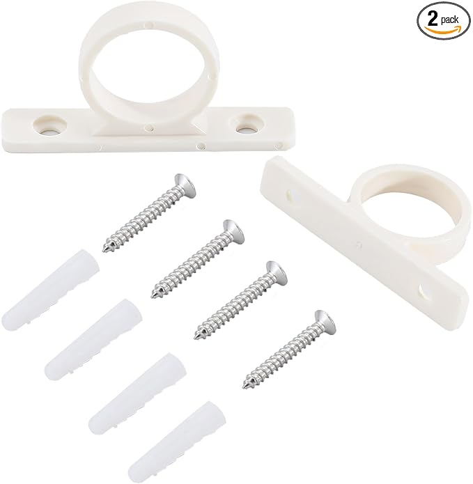 DF-SA155-BQ RV Shower Hose Guide Ring, Mounting Screws Included, 2 Pack Bisque Parchment