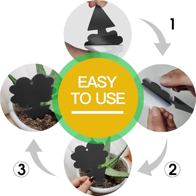 58 Pack Gnat Killer Sticky Traps for Plants - Black Fungus Gnat Sticky Trap for Indoor Houseplants, Fruit Flies, Whiteflies, Aphids - Family Friendly Design, Flower and Cloud Shapes