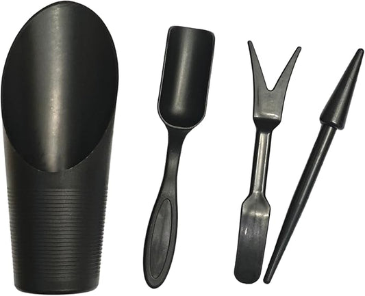 Garden Shovel Hand Tools Transplanting Potting Bonsai Soil Scoop Plastic Succulent Kits,Mini Garden Plant Care Shovel Soil (Black)