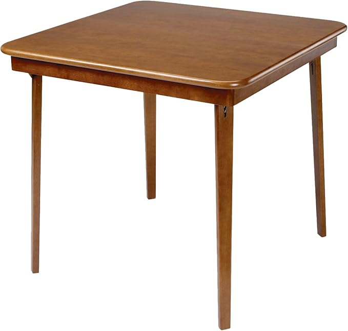 Stakmore Classic Straight Edge Square Folding Card Table 32x32 - No Assembly Wooden Foldable Card Table, Bridge, Board Game, Steel Mechanism, Folding Legs, Space-Saving, Fruitwood Frame