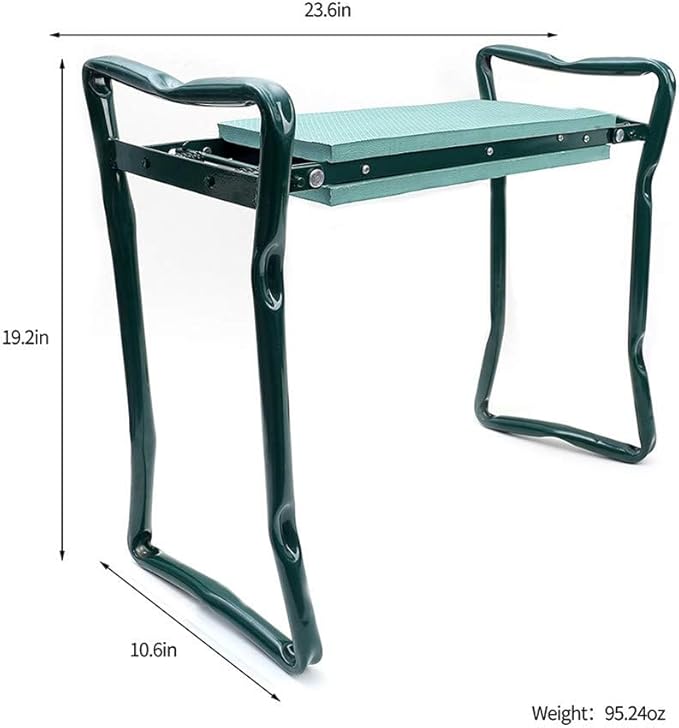 Garden Kneeler Seat Garden Stools Foldable Stool with Tool Bag Pouch EVA Foam Pad Capacity-Protects Your Knees for Gardening Tool kit