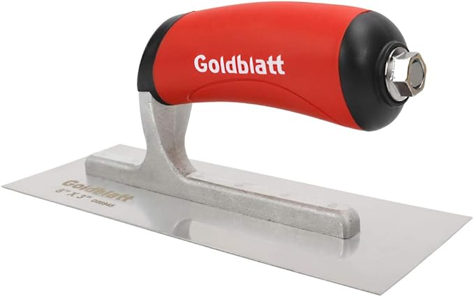 Goldblatt Masonry Finishing Trowel, 8-inch by 3-inch, with Soft Grip Handle