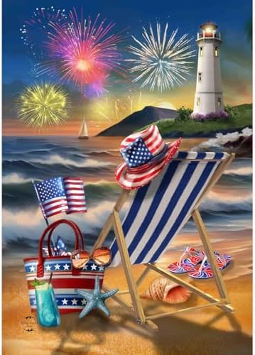Briarwood Lane Oceanside Fireworks Garden Flag