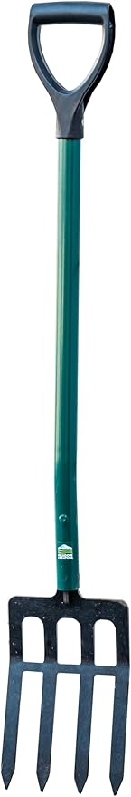 Steel-Handle Garden Fork, 42 Inch Tall, High-Strength Steel Construction