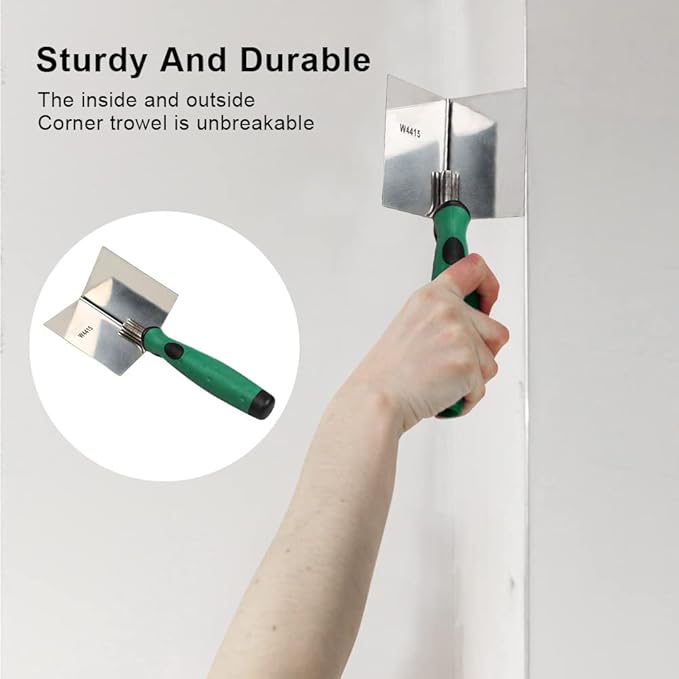 Corner Trowel 80 x 60 mm, Drywall Corner Hand Tool, Stainless Steel Sheetrocks External Corners Trowel & Internal Corners Trowels Building Products for Home and Industrial (W4415)