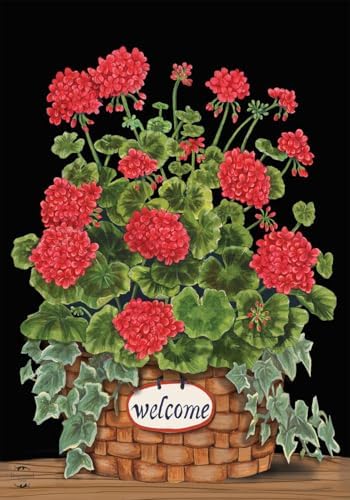 Briarwood Lane Welcome Geraniums Summer Garden Flag
