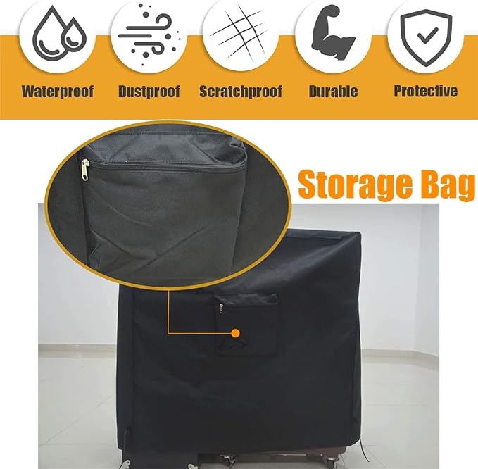 Rolling Garden Stool Cart Work Seat Cover Heavy Duty Waterproof Wagon Scooter Cover Adjustable Extendable Steer Handle Swivel Seat Dust Cover for Outdoors Lawns Yards