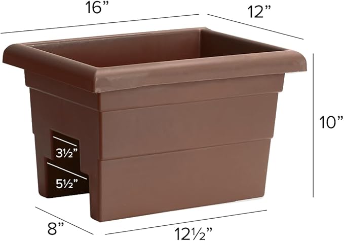 Root & Vessel Countryside Rail Planter, Brown, 16"