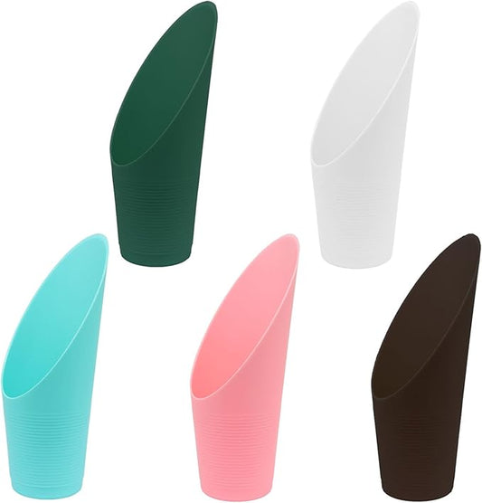Hitefu 5 PCS Plastic Bonsai Soil Scoops, Colorful Mini Garden Tools for Potting, Flower & Succulents (5-Color Set)