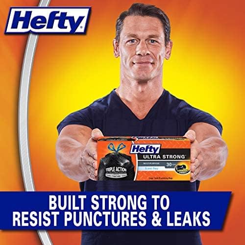 Hefty Ultra Strong Multipurpose Large Trash Bags, Black, Unscented, 30 Gallon (14 Count (Pack of 3))