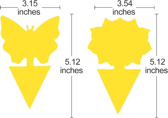 LFSYS 100 Pcs Yellow Sticky Traps for Gnat, Fruit Fly, White Fly, Aphid, Leaf Miner, Indoor Safe for Plants