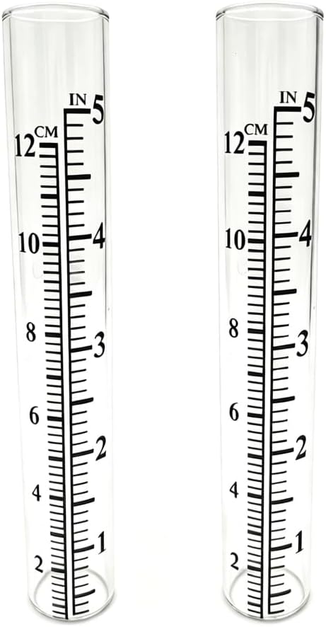5" Rain Gauge Replacement Tube Glass for Outdoor Garden Yard Home, Best Rated 2 Pcs