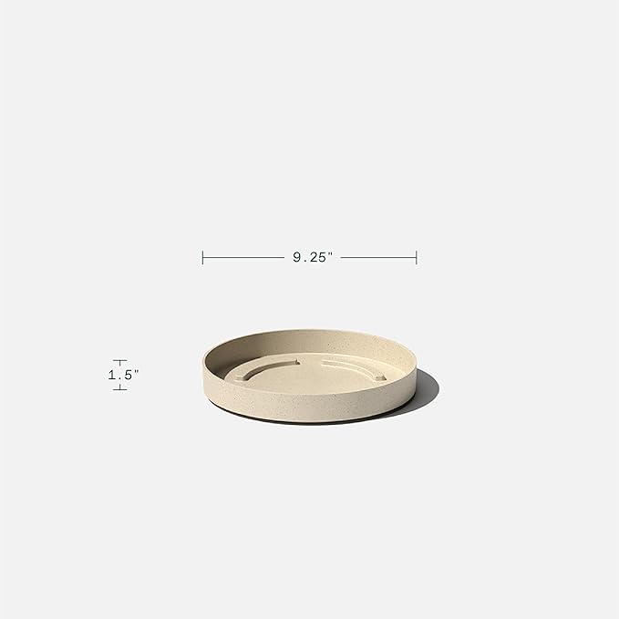 Veradek Mason Series Lima Planter - Round Planter for Indoor or Outdoor Porch/Garden | Made from Plastic-Stone Composite with Drainage Holes | Modern Décor for Succulents, Flowers, Small Plants
