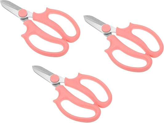 PATIKIL Floral Scissor, 3 Pcs Garden Scissors Floral Shears Gardening Pruning Shears Scissors with Comfort Grip Handle for Plants Trimming, Pink