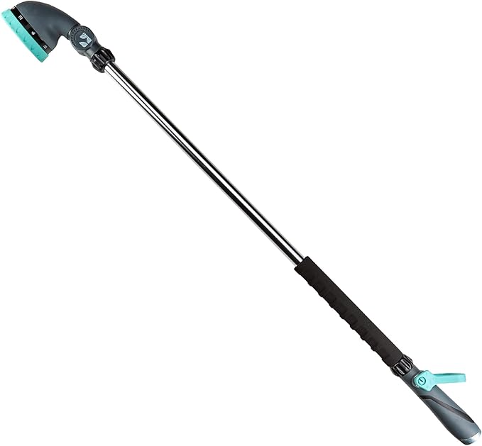 9-Pattern 36-inch Watering Wand 600004, 270° Pivot Head, Heavy-Duty Hose End Sprayer w/Lever Control for Fruit Trees, Yard Work, & Car Cleaning, Fits Outdoor Garden Hoses, by New England Garden Tools