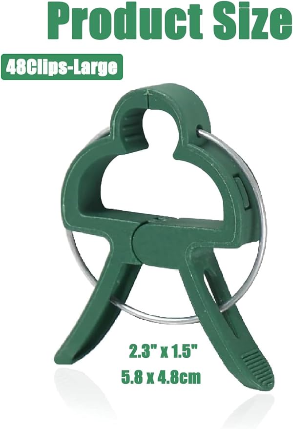 Plant Clips Garden Clips for Supporting Plants, Flowers and Vines, Gentle Durable Plant Support Clips Set (48 Large)