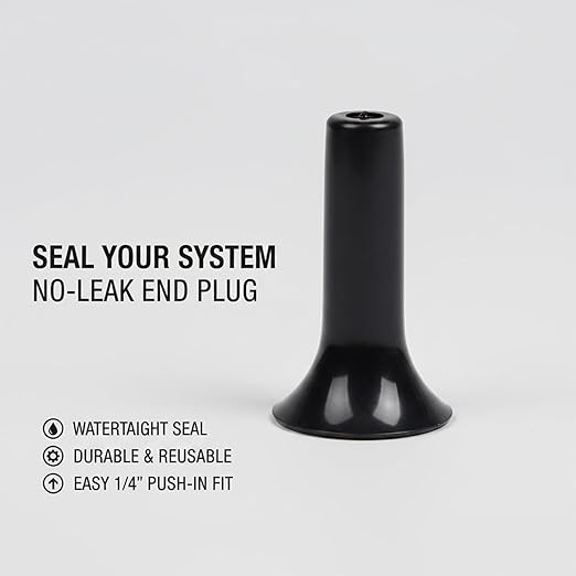 Heavy‑Duty 1/4" End Plugs, Leak‑Free End Cap Fittings for Quick Connect Drip Irrigation Tee Connectors, Greenhouse Irrigation Supplies