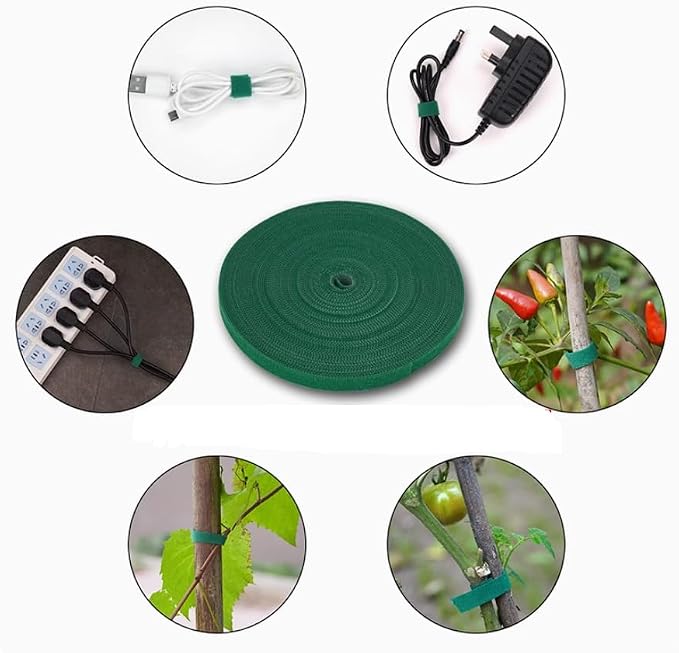 Green Plant Tape, Self-Adhesive Gardening Tape for Grafting, Tying & Supporting Plants, Waterproof Stretchable Bandage for Tomatoes, Trees, Cucumbers (143 Feet X1/3 Inch)