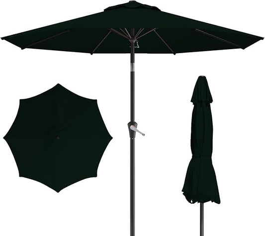 10FT Patio Umbrella, Outdoor Umbrella with Push Button Tilt and Crank, 8 Sturdy Ribs, UV Protection & Waterproof Market Umbrella for Pool, Backyard, Beach,Deck