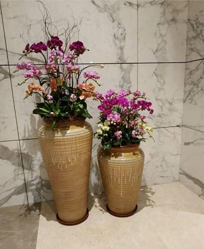 VUWEZ 6 Pack of 18 inch Plant Saucer (16 Inch Base), Plant Saucer 18 Inch Round, Plant Trays for Pots, Plant Drip Tray, Plant Pot Saucers, Pot Saucer 18", Plant Saucers for Indoors (18", Brown)