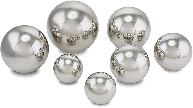 10 inch Diameter Gazing Ball,Silver Stainless Steel Polished Reflective Smooth Garden Sphere Globe Mirror,Colorful and Shiny Addition to Any Garden or Home
