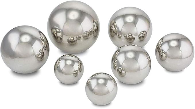 8 inch Diameter Gazing Ball,Silver Stainless Steel Polished Reflective Smooth Garden Sphere Globe Mirror,Colorful and Shiny Addition to Any Garden or Home