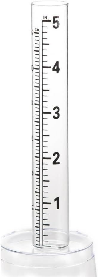 Evergreen Garden Glass Replacement Rain Gauge Tubes Maximum 5 Inches Measurement Set of 2
