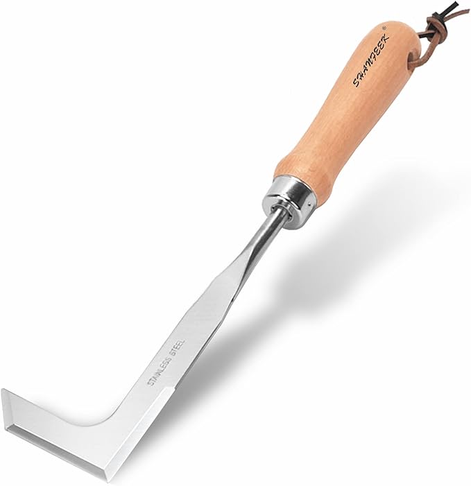 Crack Weeder Weed Remover Tool for Garden Yard Weed Puller Hoe Gardening Tools Stainless Steel One-Piece Molding(Orange)
