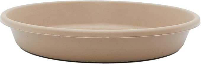 The HC Companies Flower Pot Saucers - Plastic Plant Saucer for Outdoors & Indoors - Traditional Design Plant Pot Trays for Water Drainage - Durable & Stylish Round Plant Tray (21-inch Sandstone)