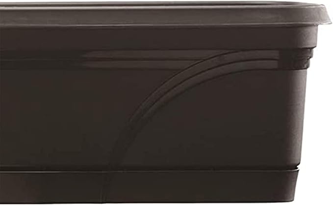 Southern Patio Set of 2 Planter Pots, 36 Inch Rectangular Indoor Outdoor Medallion Hanging Windowsill Garden Box Planters, Black