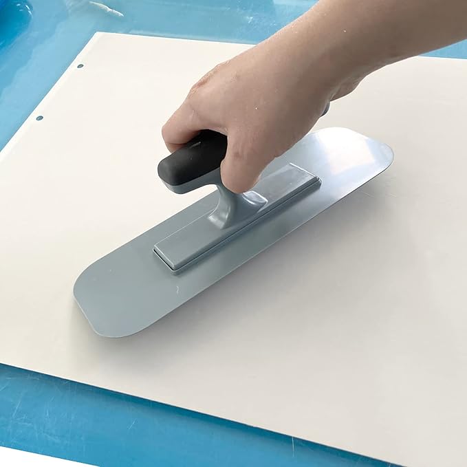 Hanroy Plastic Trowel with Black Comfortable Grip Handle, Includes 3.5" x 9.5'' Finishing Trowels, Lightweight Mounting, Round End, Suitable for Scrape,Plastering and Paint Walls(D1147)