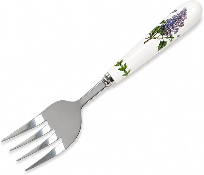 Portmeirion Botanic Garden 9" Pastry Fork - Assorted Floral Motifs, Stainless Steel with Porcelain Handles, Chip-Resistant Glaze - Elegant Tableware for Sunday Brunch or Afternoon Tea