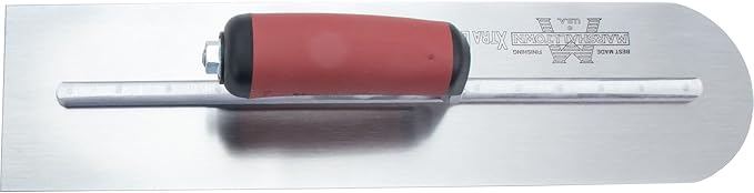 MARSHALLTOWN Rounded Front Finishing Trowel, 20 x 4 Inch Steel Blade, Made in the USA, MXS20RED