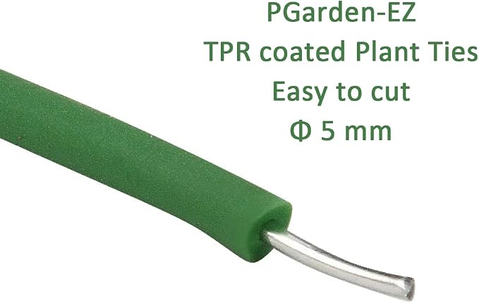 PGarden-EZ Green Soft Twist Tie Plant Tie Flexible TPR Garden Supply, for Tomatoes Roses Vines Organizing(16.4 feet/ 5 Meters)…, 16 feet