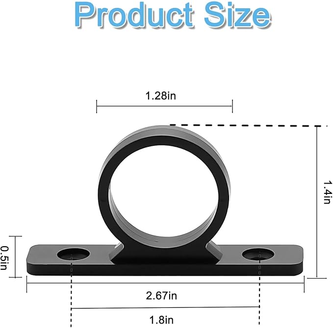 DF-SA155-MB RV Shower Hose Guide Ring - Mounting Screws Included, 2 Pack Matte Black