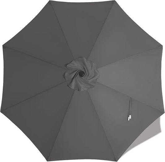 MASTERCANOPY Patio Umbrella 11 ft Replacement Canopy for 8 Ribs-Charcoal Grey Canopy Only