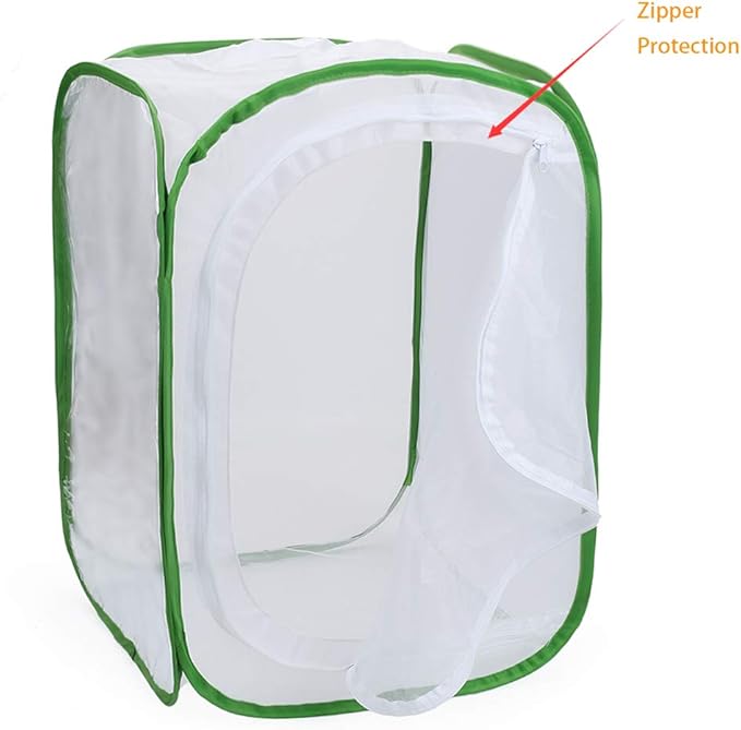 RESTCLOUD Insect and Butterfly Habitat Cage Terrarium Pop-up 24 Inches Tall with Zipper Protection