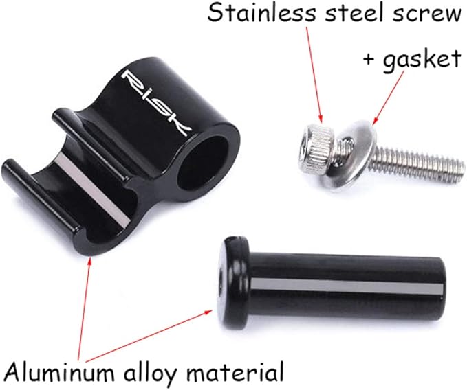 Farbetter 4-Piece Bicycle Brake Cable Guides, Aluminum & Stainless Steel, Black, 4 Pack