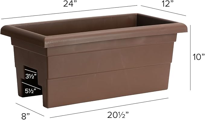 Root & Vessel Countryside Rail Planter, Brown, 24"
