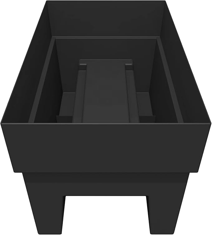Bloem Finley Deck Rail Rectangle Planter: 24" - Black - Matte Finish, Fits Rail Sizes 3"-6", 100% Recycled Plastic Box, for Indoor and Outdoor Use, Gardening, 7.5 Gallon Capacity