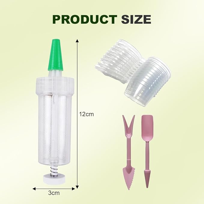 JUDUNA 2025 New Mini Seed Spreader, Mini Sowing Seed Dispenser Seed Planter Tool, Hand-held Manual Seedlings Dibber and Widger Set, Small Seed Planter Tool for Garden (A)