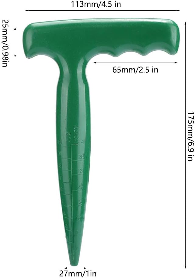 Oumefar 5Pcs Handheld Plastic Transplanting Widger Planting Tools Dibber Soil Digger Hole Punch Sowing Seeds Dispenser Garden Supplies Grip Seedling Puncher