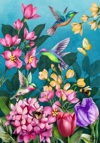 Springtime Hummingbirds Spring Garden Flag 18" x 12.5" Briarwood Lane